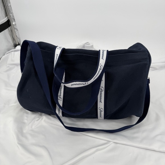 RARE Paramount Pictures Barrel Duffle Bag Messenger Blue Shoulder Strap TV Movie - Picture 2 of 9